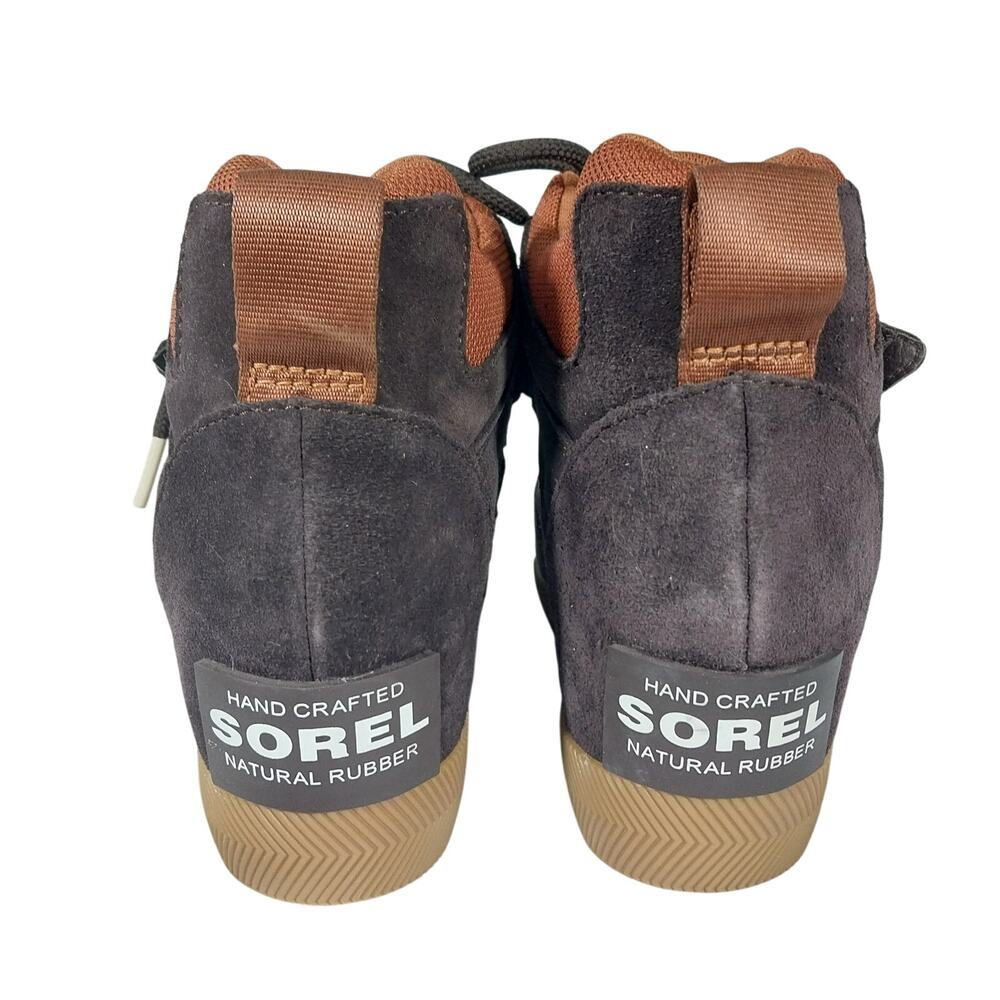 SOREL! BURNT ORANGE, BROWN GENUINE LEATHER & SUEDE OUT & ABOUT SNEAKERS! SZ 7.5 - Picture 7 of 11